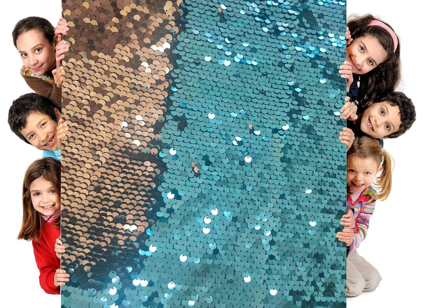 Sensory Wall Sequin Flip Fabric for Kids,0.2" Large Sequins Sensory Graffiti Fabric,Tactile