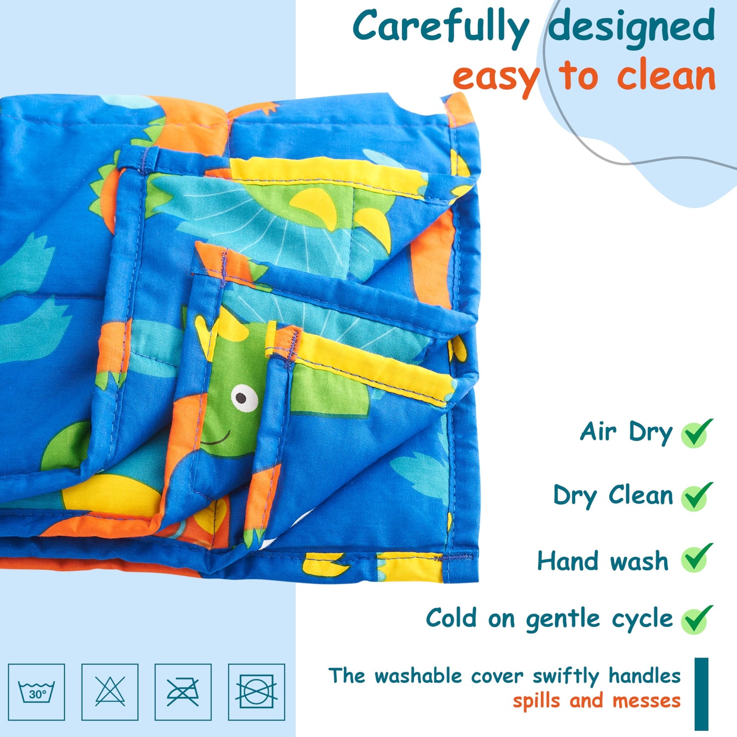 Sentire-Sensory UK - 2lb (1kg) 48 x 53cm Weighted Dinosaur Lap Pad - For children with Autism - ADHD & Anxiety (1kg)
