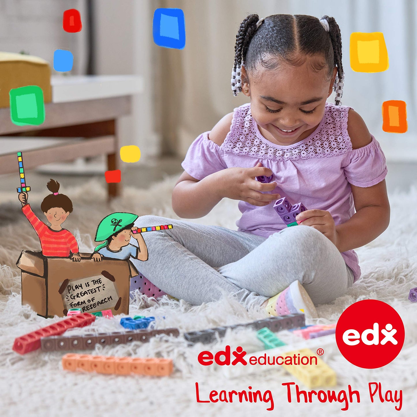 edxeducation Transparent Numbers | Mini Jar | Set of 40 | Colourful, Plastic Numbers