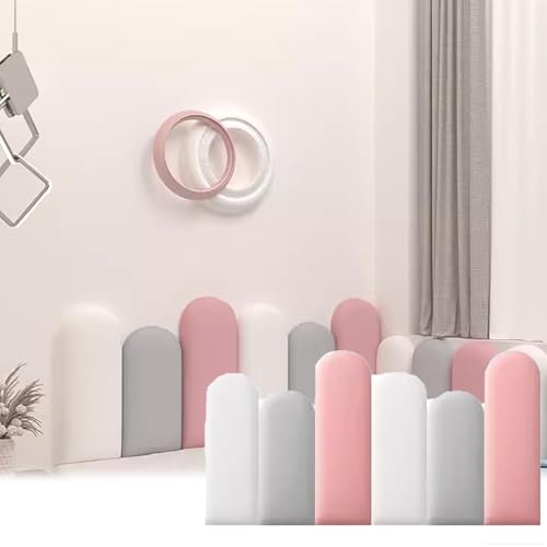 Boracy Anti Collision Wall Padding for Kids, 3D Wall Panels Self Adhesive for Autisti Kids Room Nursery Wall Stickers, Headboard Panels for Wall(Pink,200cm)