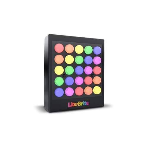 Basic Fun Lite Brite Touch Mini – Portable Light-Up Peg Art Toy for Kids | Creative LED Drawing Board with Templates Suitable for Age 6+