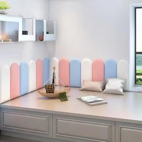 Boracy Anti Collision Wall Padding for Kids, 3D Wall Panels Self Adhesive for Autisti Kids Room Nursery Wall Stickers, Headboard Panels for Wall(Pink,200cm)