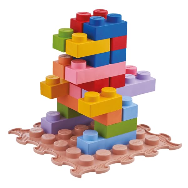 ORTOTO 32-Piece Set 'World of Sensory Soft Bricks' –Stacking Toy for Creative Play, Soft Building Blocks for Sensory Development, Block game