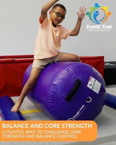 Tumbl Trak Grow Through Movement Air Barrel for Pediatric Occupational Therapy - Sensory Integration and Play Therapy for Neurodivergent Children (Purple, 75 cm)