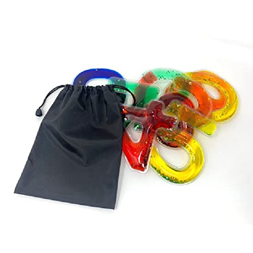 Playlearn Squidgy Sparkly Numbers 10 Pack Sensory Gel Shapes, Glitter & Colourful Liquid