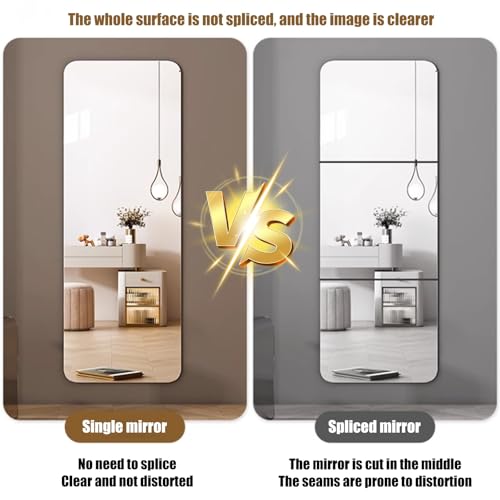 Self Adhesive Shatterproof Acrylic Mirror Sheets – HD Full Length 50x70 cm Wall Mirrors for Bathroom & Bedroom Decor – Lightweight Easy to Install Safe for Kids Stylish Home Accent