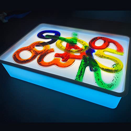 Playlearn Squidgy Sparkly Numbers 10 Pack Sensory Gel Shapes, Glitter & Colourful Liquid
