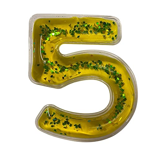 Playlearn Squidgy Sparkly Numbers 10 Pack Sensory Gel Shapes, Glitter & Colourful Liquid
