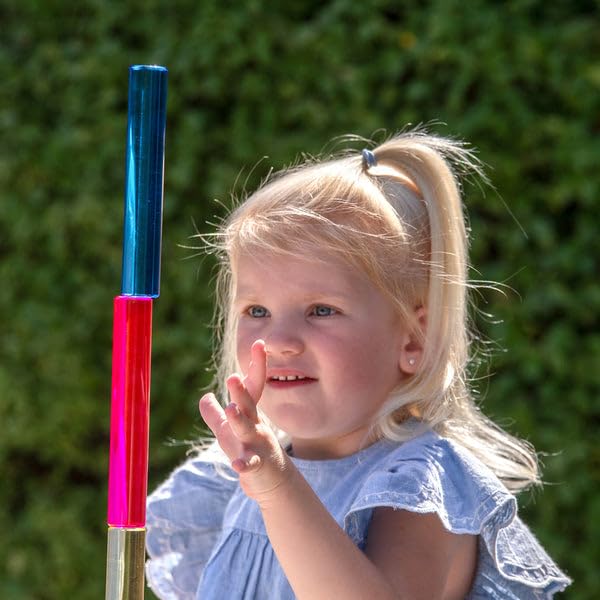 tickit Graduated Gem Columns Play Set with Wooden Storage Tray – 25 Translucent Acrylic Cylinders for Stacking, Colour Mixing, Measurement, Construction & Sensory Learning