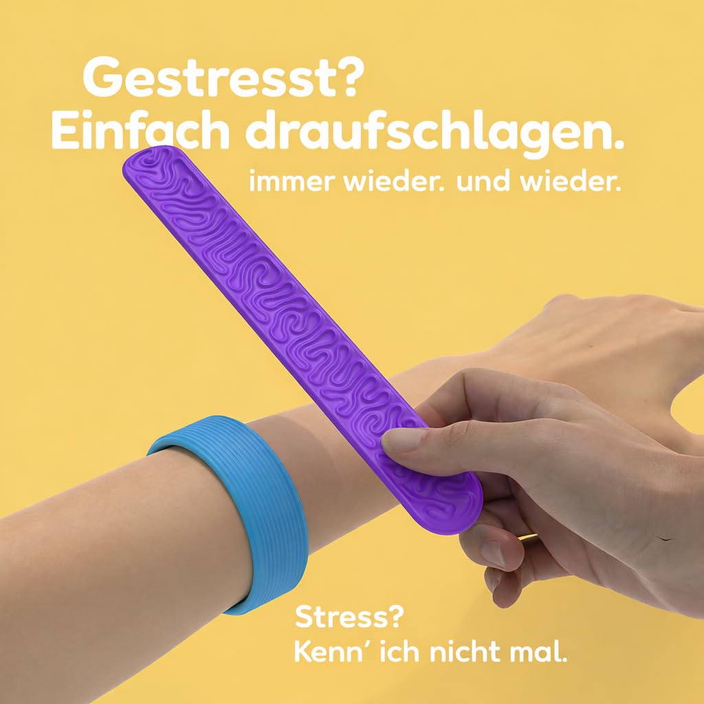 Textured Slap Bracelets for Kids&Adults,6Pcs Fidget Bracelet Stress Relief Sensory Toys for Kids with Autism ADHD Anxiety Aid, Classroom Rewards, Stocking Fillers for Teenage Girls Boys Gift