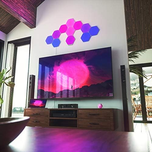 Nanoleaf Shapes Hexagon Starter Kit, 9 LED Smart Light Panels - Dimmable & Modular Wi-Fi Wall Mood Lights, Works with Alexa Google Assistant Apple Homekit, for House Room Decor or Desk