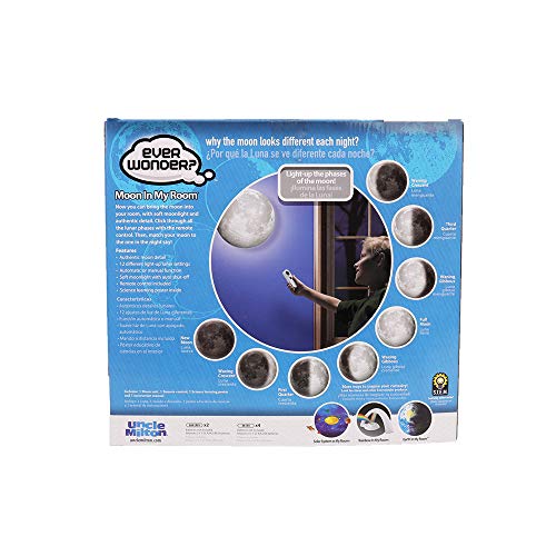 Uncle Milton | Moon In My Room Light | Glowing Moon Light, Night light, Bedroom Wall Light | Basic Fun 05102 - Packaging may vary