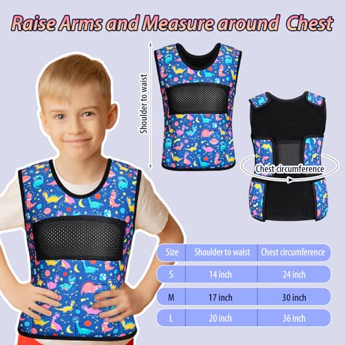 Janmercy Weighted Vest for Kids Compression Sensory Vest Pressure Vest Breathable Deep Pressure Comfort for Autism Sensory Pressure Vest for Hyperactivity Mood Processing Issues (Small)