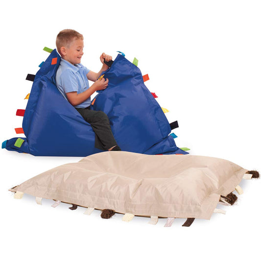 Office Needs Direct Eden Touch Tags Bean Bag Sensory SEN Floor Cushions Pack 2 Blue