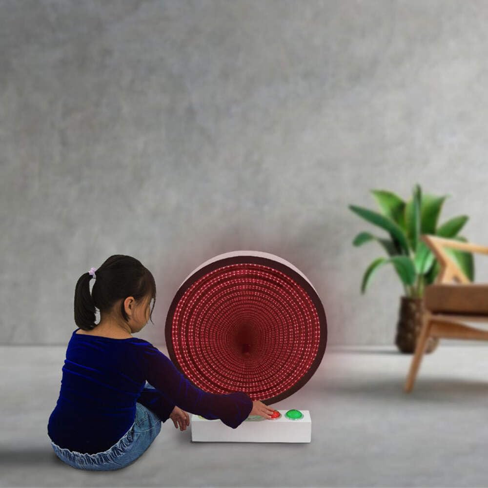 Playlearn 60cm Sensory Mega Infinity Mirror with Interactive Button Controller