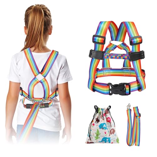 JXM Safety Harness Leash for Big Kids (6-12yrs) with Grab Handle, Secure Walking Leash