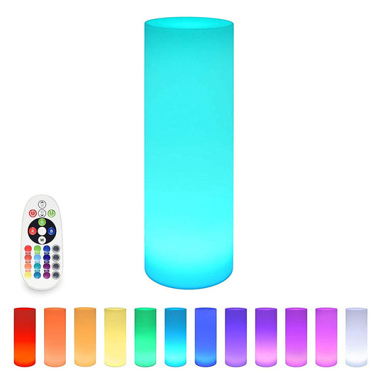 Playlearn LED Rechargeable Light Up Furniture - Indoor or Outdoor Use - Waterproof with Remote (Large Cylinder 96cm)