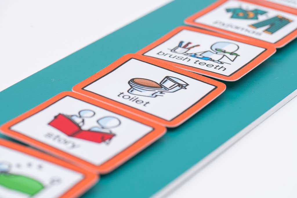Morning and Bedtime Routine Chart to support routine and transition for children, early years, toddlers, autism, adhd, speech and language difficulties, learning difficulties with 12 pecs cards.