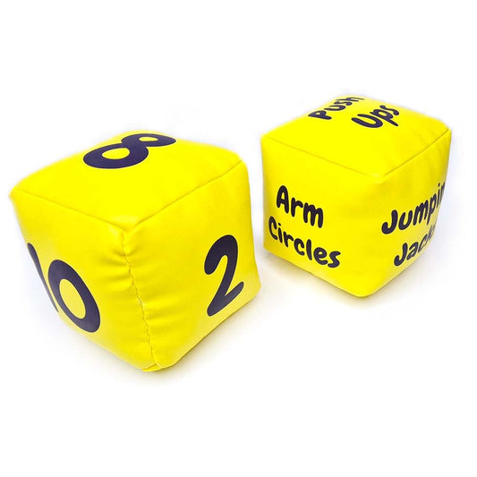 Eduk8 Children's Fitness Fun Dice - AWARD WINNING Kids Foam Filled Vinyl Dice To Encourage Children to Exercise (set of 2)