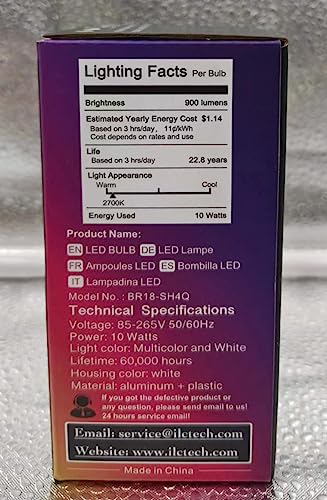 iLC Colour Changing Light Bulb E27 Edison Screw A19, 70 Watt Equivalent, Cool White 5700K