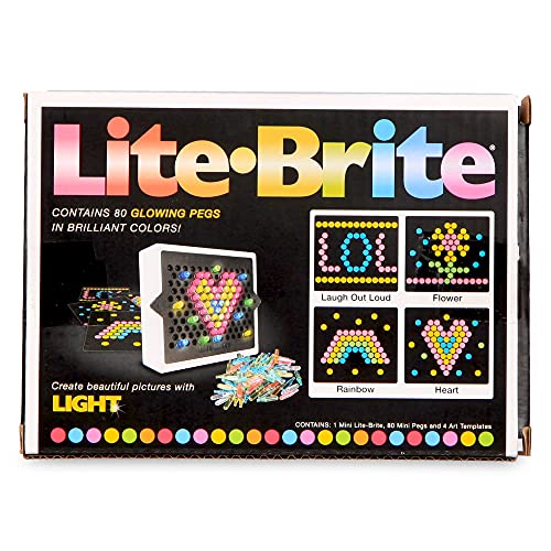 Basic Fun Lite-Brite | Mini | Light Up Drawing Board, LED Board with Colours, Light Up Toys for Creative Play, Glow Art Neon Effect Drawing Board, Light Toys for Kids Ages 4 02216
