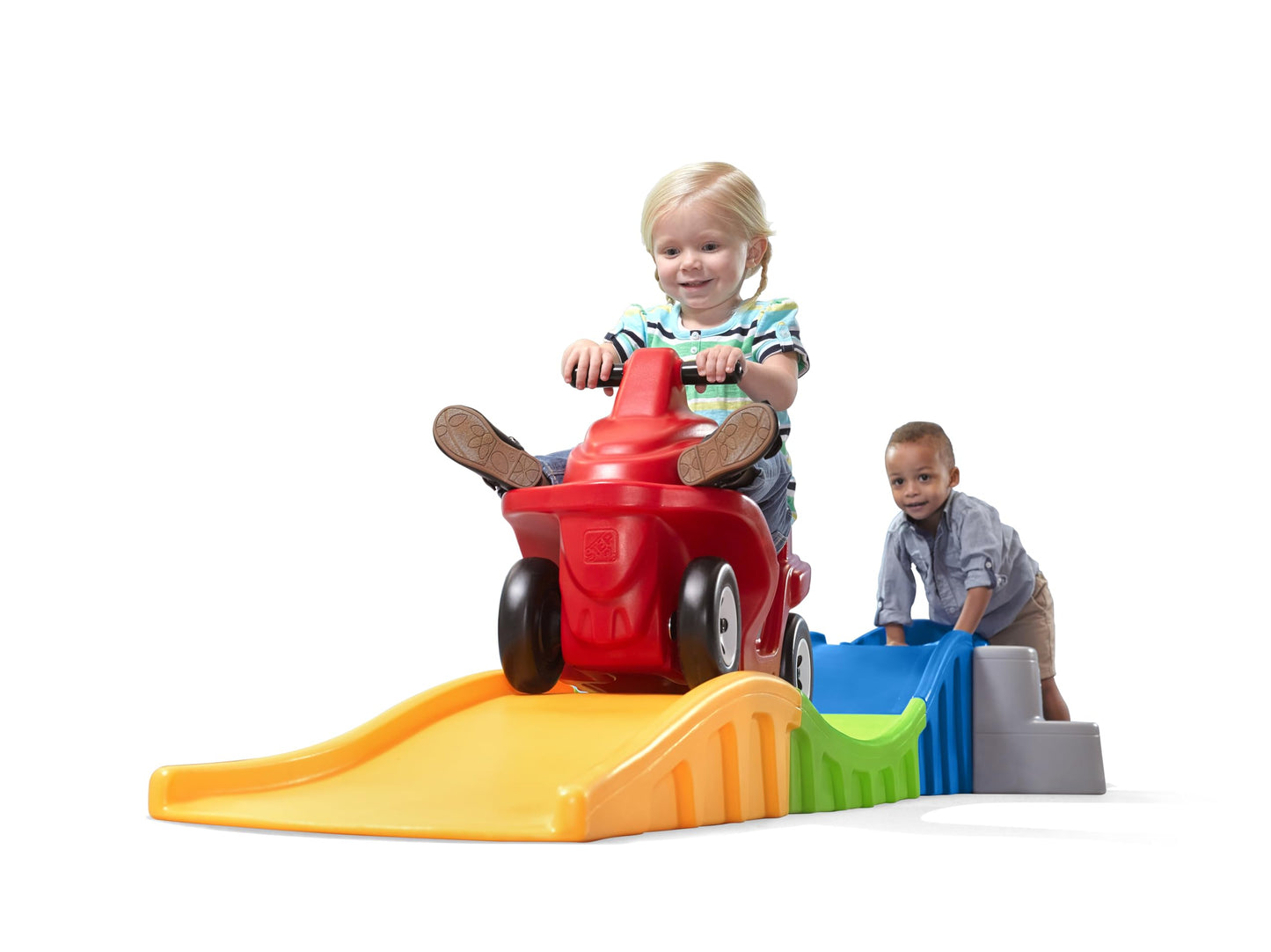 Step2 Anniversary Edition Up & Down Roller Coaster Toy for Kids, Ride On Push Car, Indoor/Outdoor Playset, Toddler Ages 2-5 years old, Compact Storage, Max Weight 50 lb., Multicolor