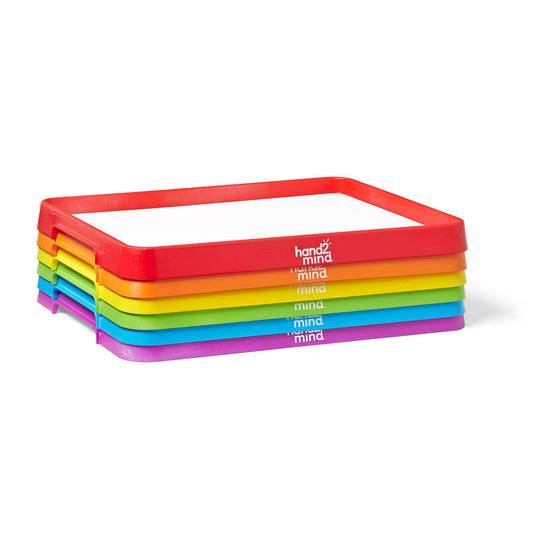 Learning Resources Magnetic Dry-Erase Activity Trays Set of 6, Ages 3+, A4 Paper Sized, Stackable Activity Trays, Whiteboards for Kids, Durable Multipurpose Activity Trays, Classroom Essentials