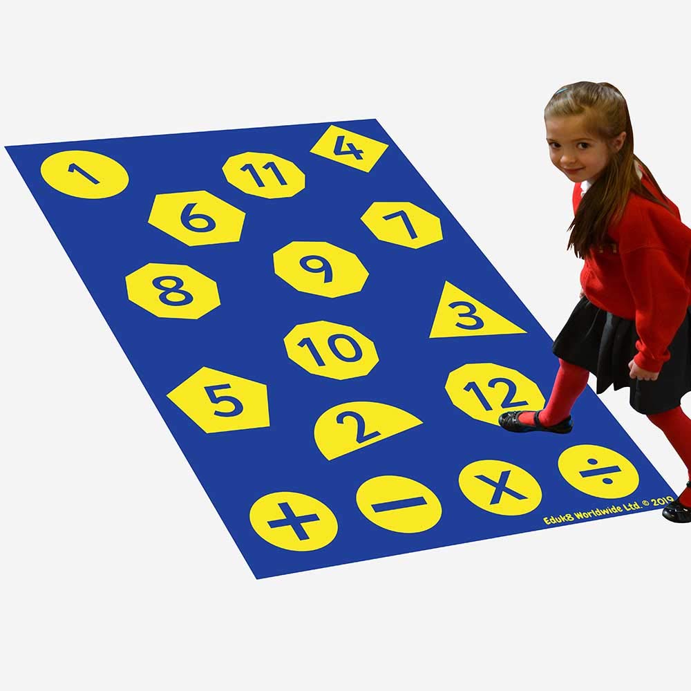 Eduk8 Maths Activity Floor Play Mat - Adding Subtracting Mathematics Learning Homeschool Game | Home School Fun Learn Children's Kids Suitable for Indoor Outdoor Use. Size: 210 x 135 cm