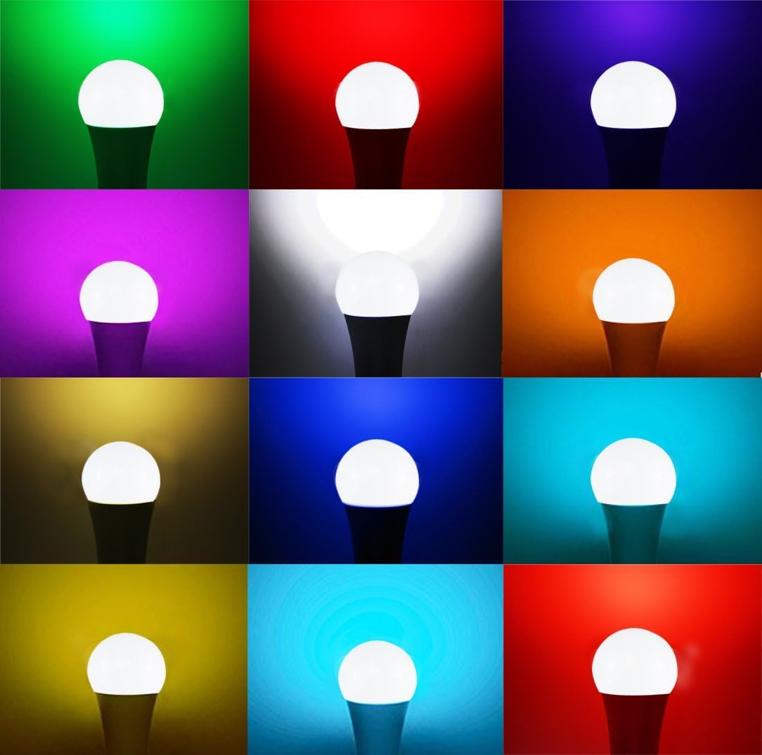 iLC Colour Changing Light Bulb E27 Edison Screw A19, 70 Watt Equivalent, Cool White 5700K
