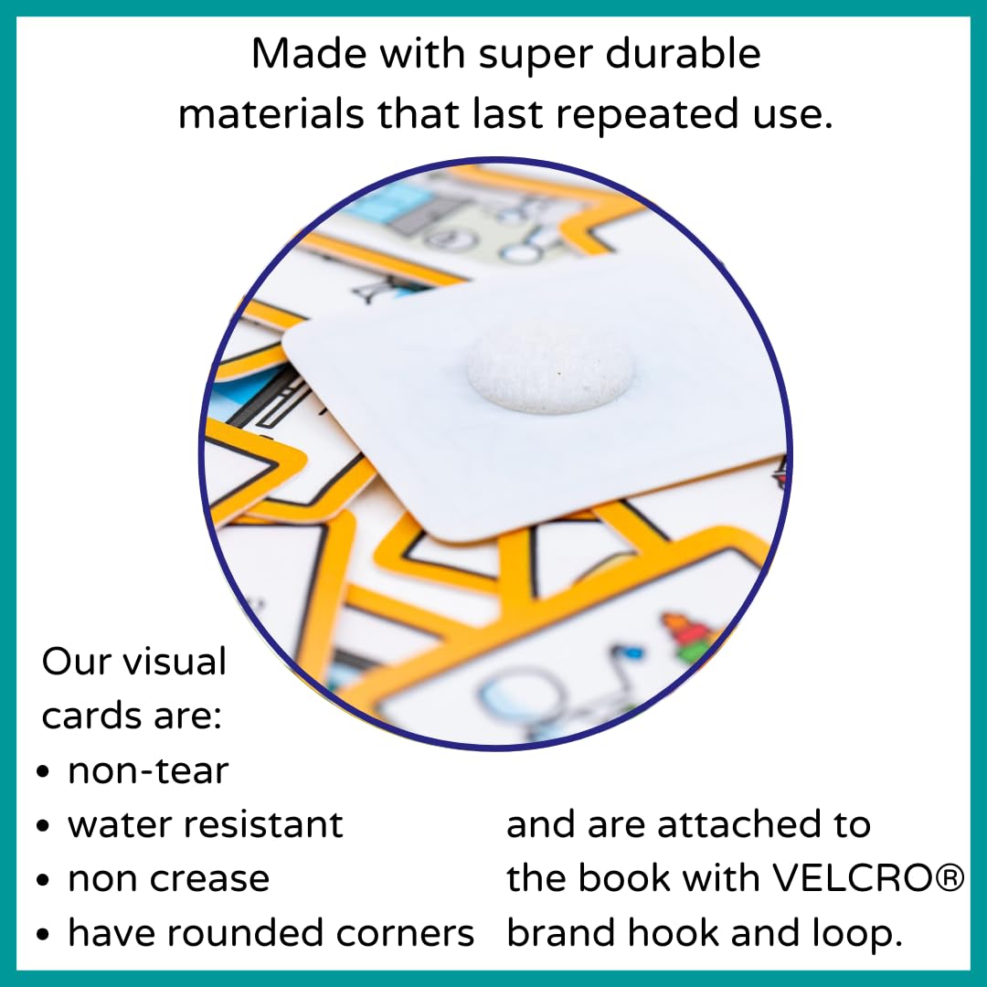 Communication Book with 6 visual communication resources and 34 removable pecs cards visual symbols to support communication, routine and transition - Suitable for autism, adhd (School)