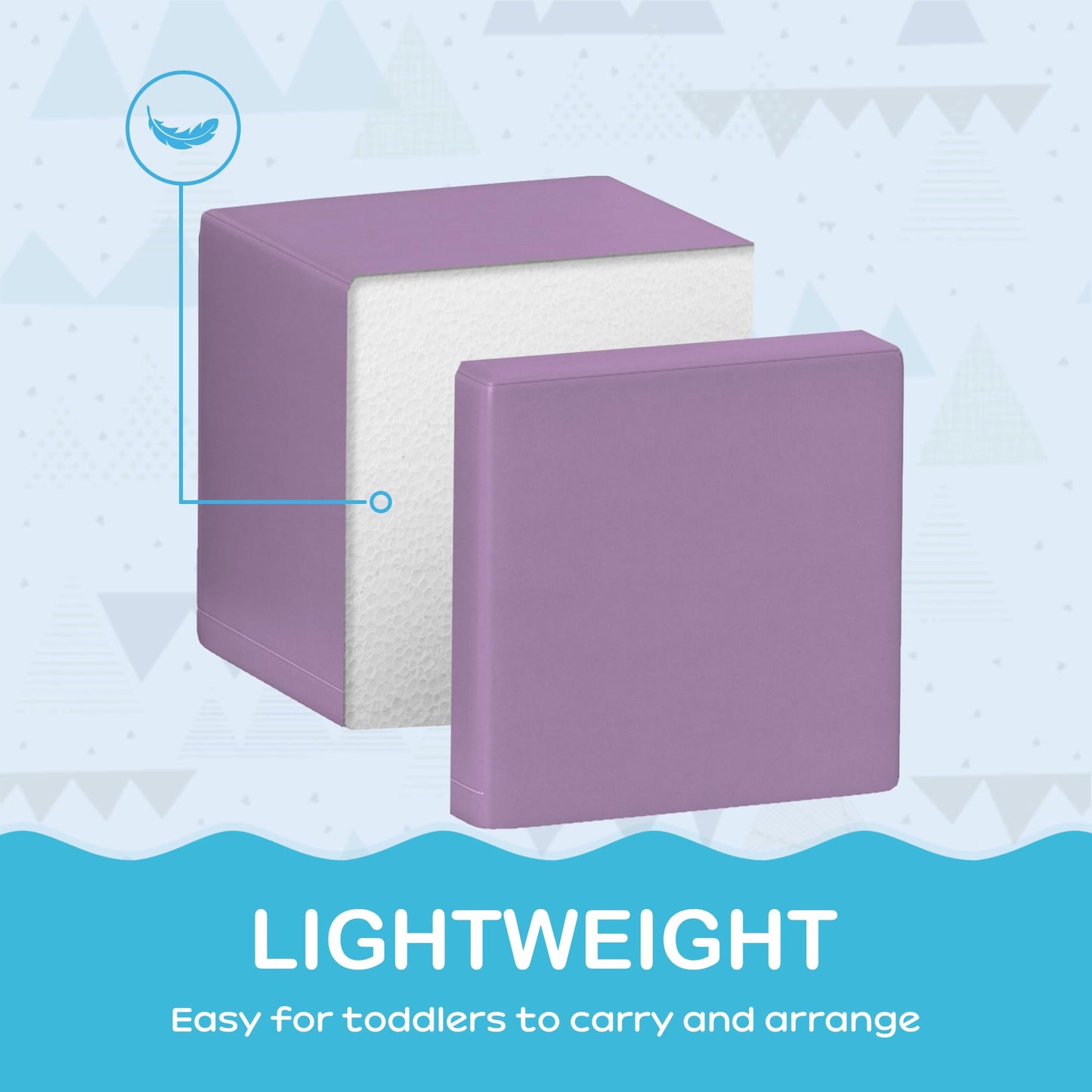 HOMCOM 12 Piece Soft Play Foam Blocks Toy Building Stacking Compliant Learning Toys for Toddler Baby Kids Preschool Blue