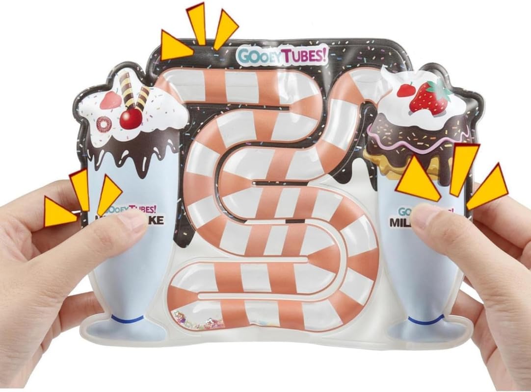 Squeeze Sensory Tubes Fidget Toys,Squeezable Sensory Boards,Squishy Sensory Tubes Filled with Colorful Goo,Glitter and Beads,Non-Toxic,No-Mess,Squeezable Fidget,Stress & Anxiety Relief