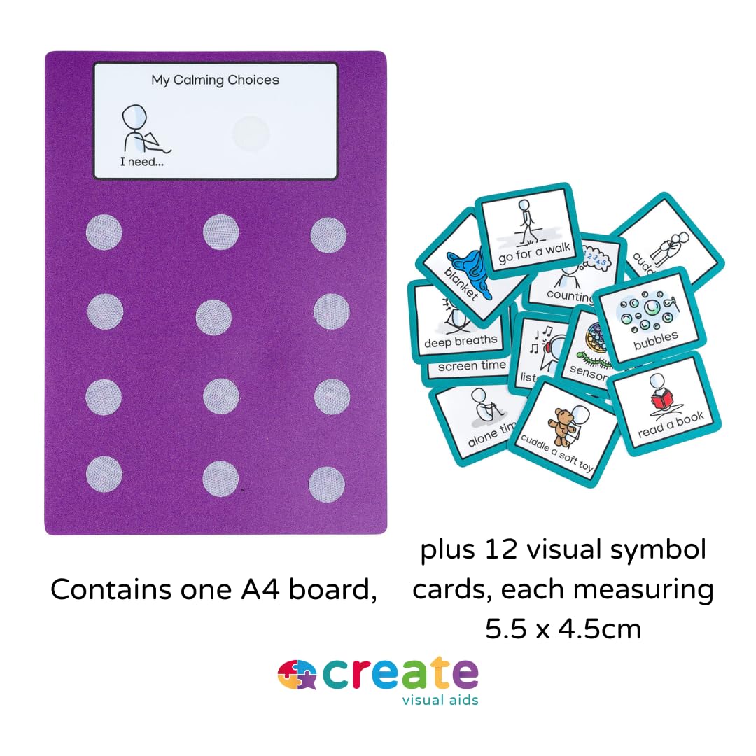 Calming Chart to support ADHD - autism - anger management - with visual aids or pecs cards - supports emotional development - reduces anxiety - communication cards