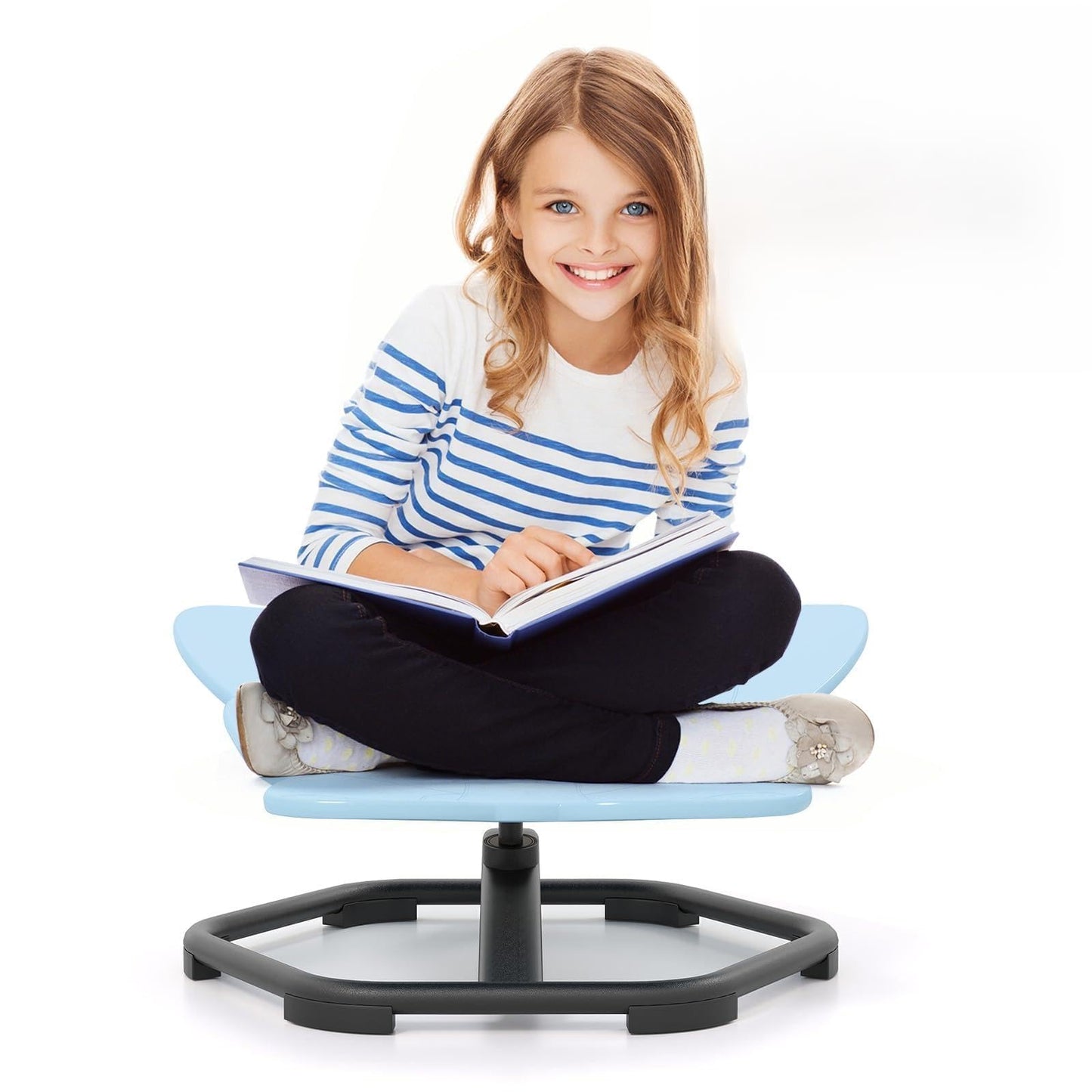 COSTWAY Kids Sensory Swivel Chair, 360° Spinning Seat with Non-Slip Metal Base, Indoor Outdoor Toddler Sit and Spin Wobble Chair Sensory Toys for Autistic