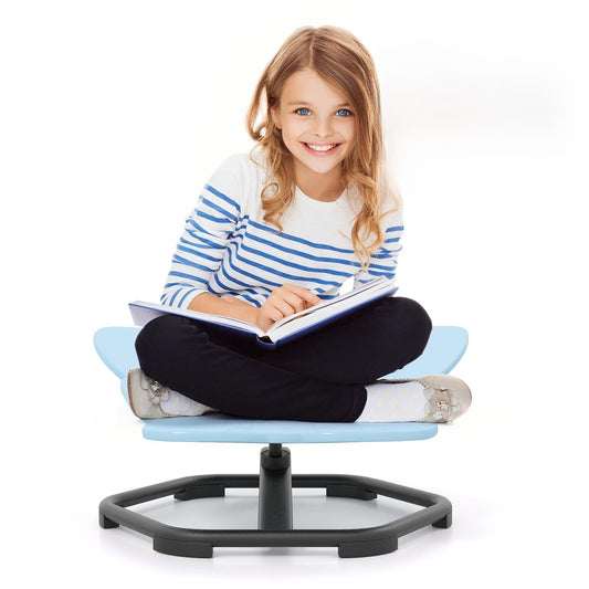 COSTWAY Kids Sensory Swivel Chair, 360° Spinning Seat with Non-Slip Metal Base, Indoor Outdoor Toddler Sit and Spin Wobble Chair Sensory Toys for Autistic