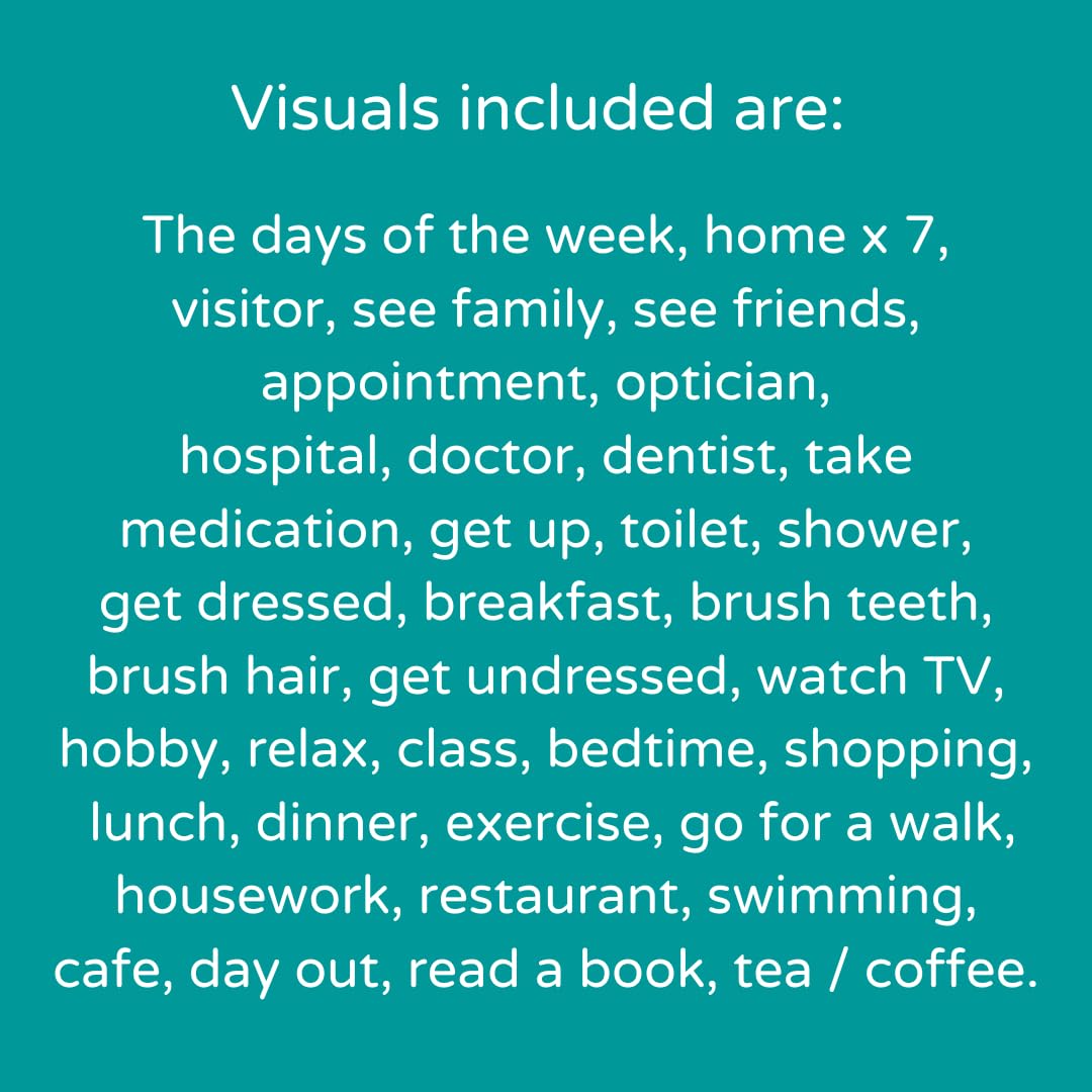 Visual Planner by Create Visual Aids Weekly Planner & Daily Planner for Adults with Visual Symbols for dementia, autism, visual timetable