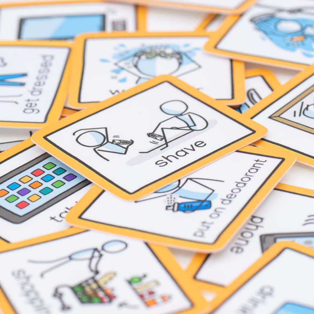 Visual Timetable for Adults Visual Schedule communication cards for stroke victims, dementia, learning difficulties (Green)