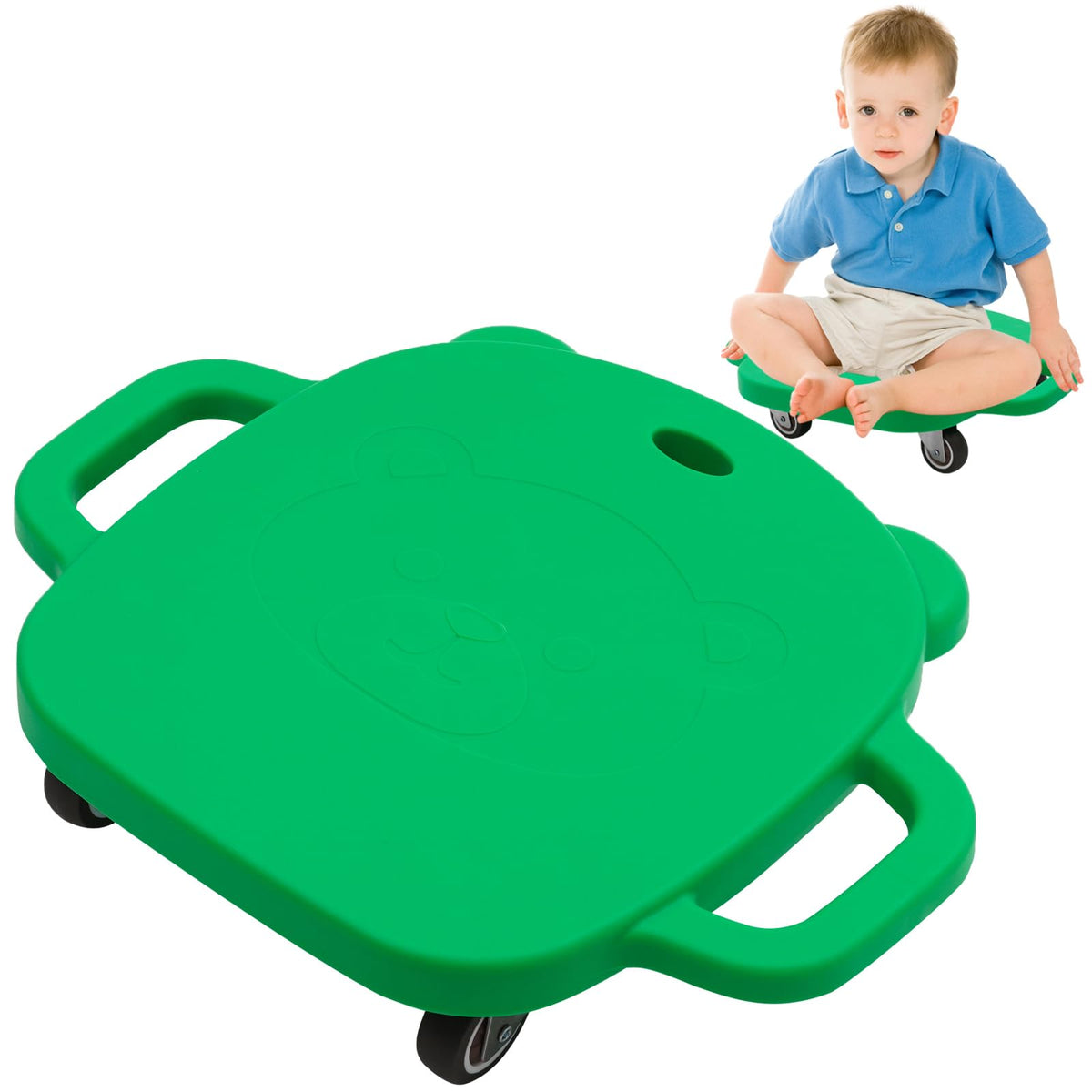 Kids Sitting Scooter Board with Handle, Sensory Scooter for Gym Play,for 3+