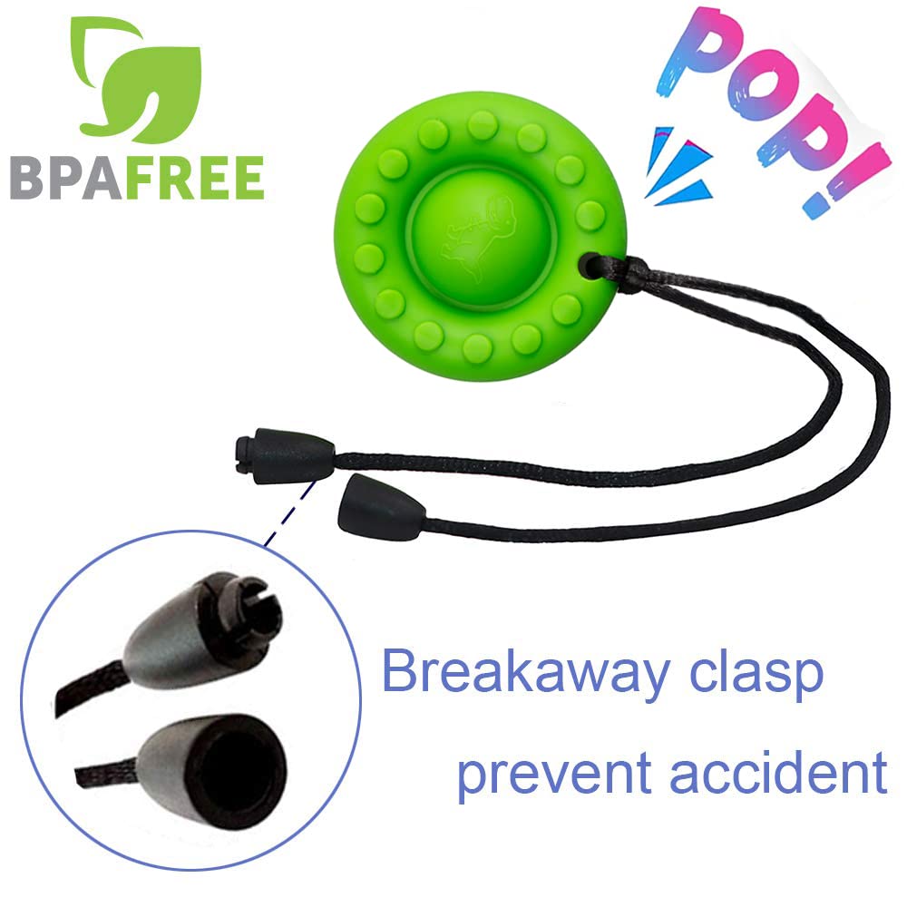 Chew Necklaces for Sensory Kids 5 Pcs Chewing Pendant Sensory Chewy Toys for Autism Girls and Boys, ADHD Toddler, Adult