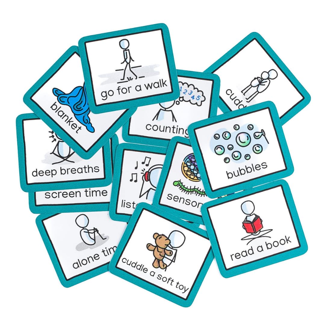 Calming Chart to support ADHD - autism - anger management - with visual aids or pecs cards - supports emotional development - reduces anxiety - communication cards