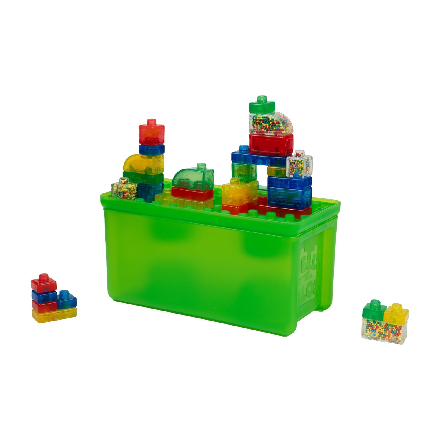 Jelly Blox 2-in-1 Storage Kit - Includes 30 Blocks - Toddler & Preschool Building Blocks Kids Can Squeeze, Stretch, Squish - Safety Tested & Ouch-Free - Tactile, Sensory Play Toy for Ages 2 Plus