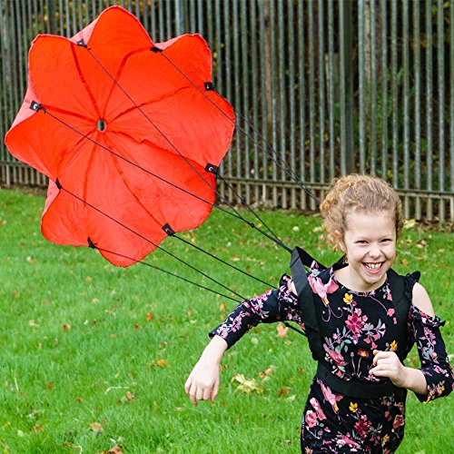 Eduk8 Resistance Speed Running Parachutes PACK OF 6 - Durable plus Lightweight Chute, Great for Training, Playing Games & having Fun Learning (6 Pack)