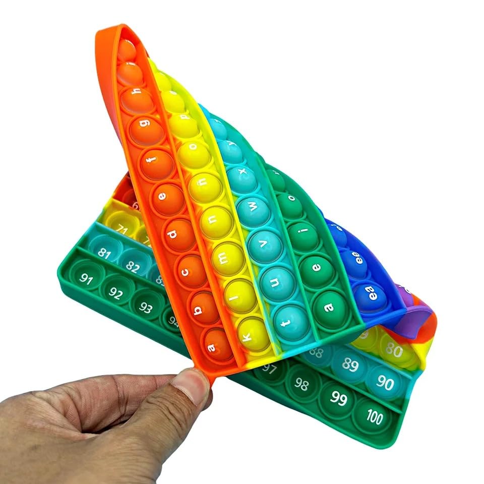 Ranzah Pop Fidget Toy Number Alphabet Phonics Bubble Popper Sensory Poppet Toy For Kid
