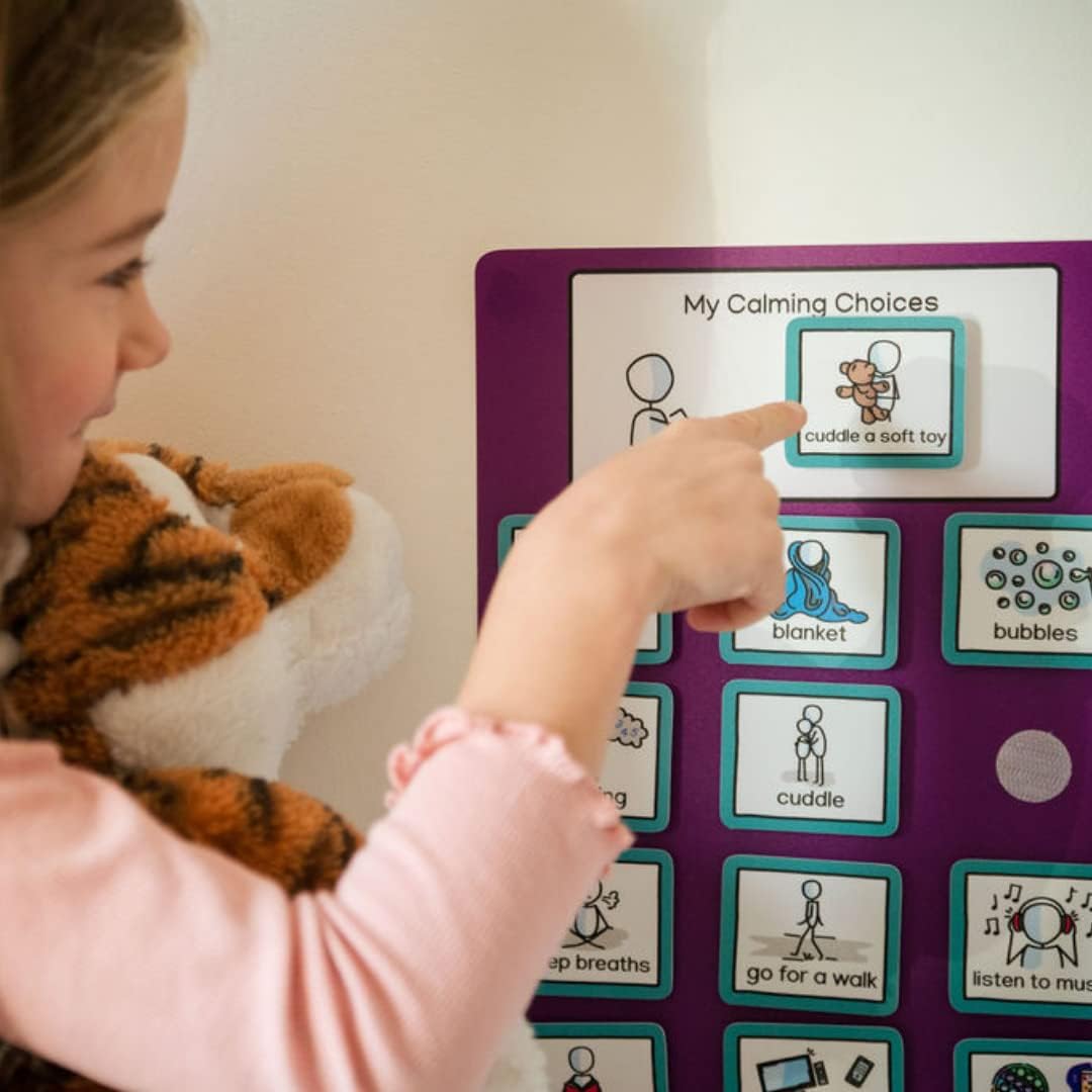 Calming Chart to support ADHD - autism - anger management - with visual aids or pecs cards - supports emotional development - reduces anxiety - communication cards