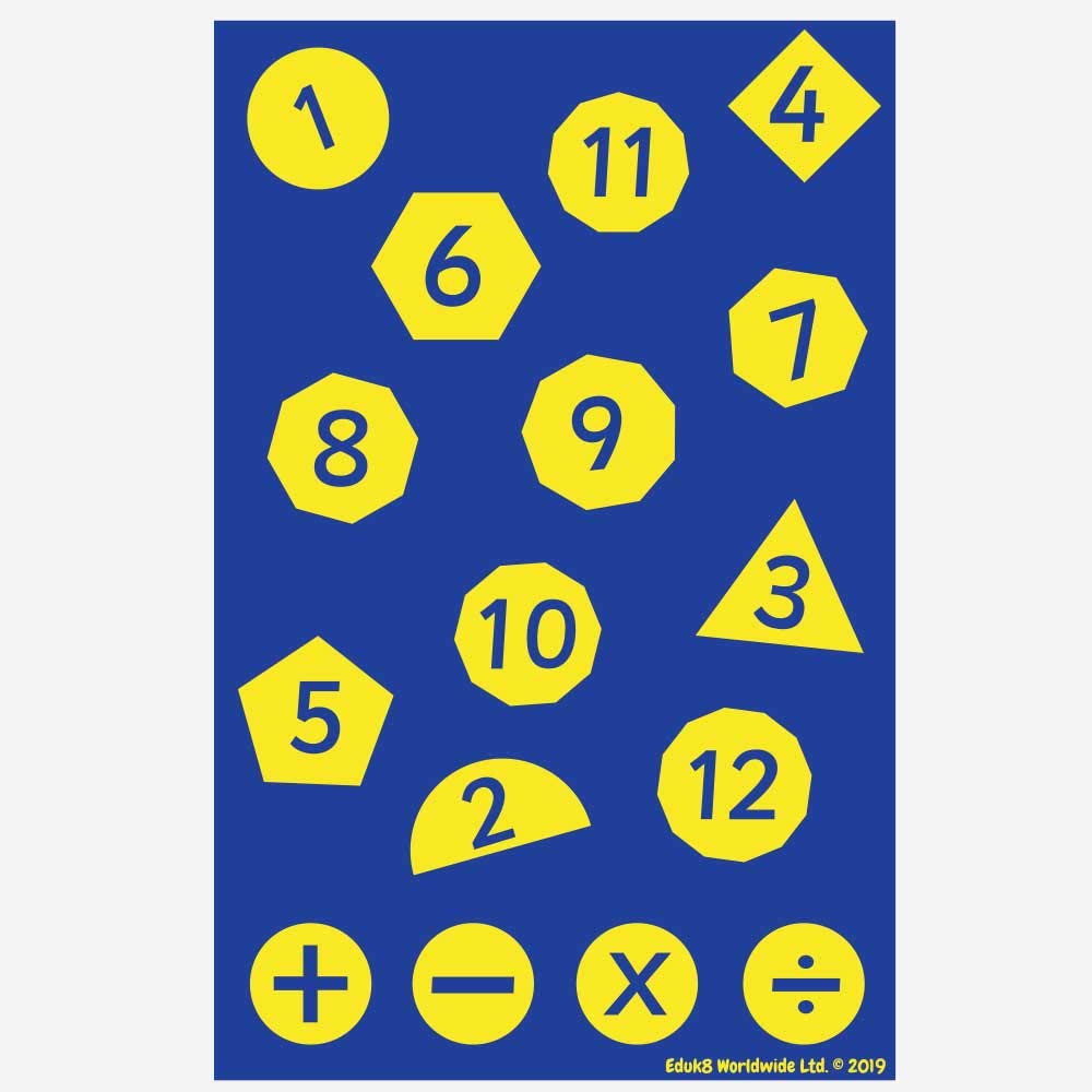 Eduk8 Maths Activity Floor Play Mat - Adding Subtracting Mathematics Learning Homeschool Game | Home School Fun Learn Children's Kids Suitable for Indoor Outdoor Use. Size: 210 x 135 cm