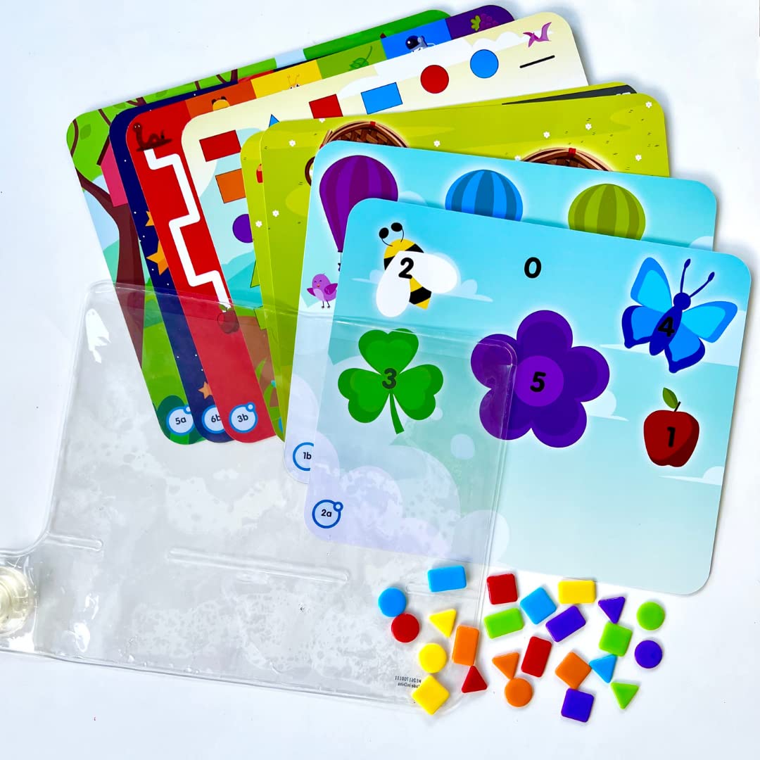 Learning Resources Colours & Shapes Sensory Pad, Reusable Sensory Bag for Kids, Fine Motor Skills Toy, 16 Fine Motor Activities, 24 Plastic Shapes, Ages 3+, Multicolou