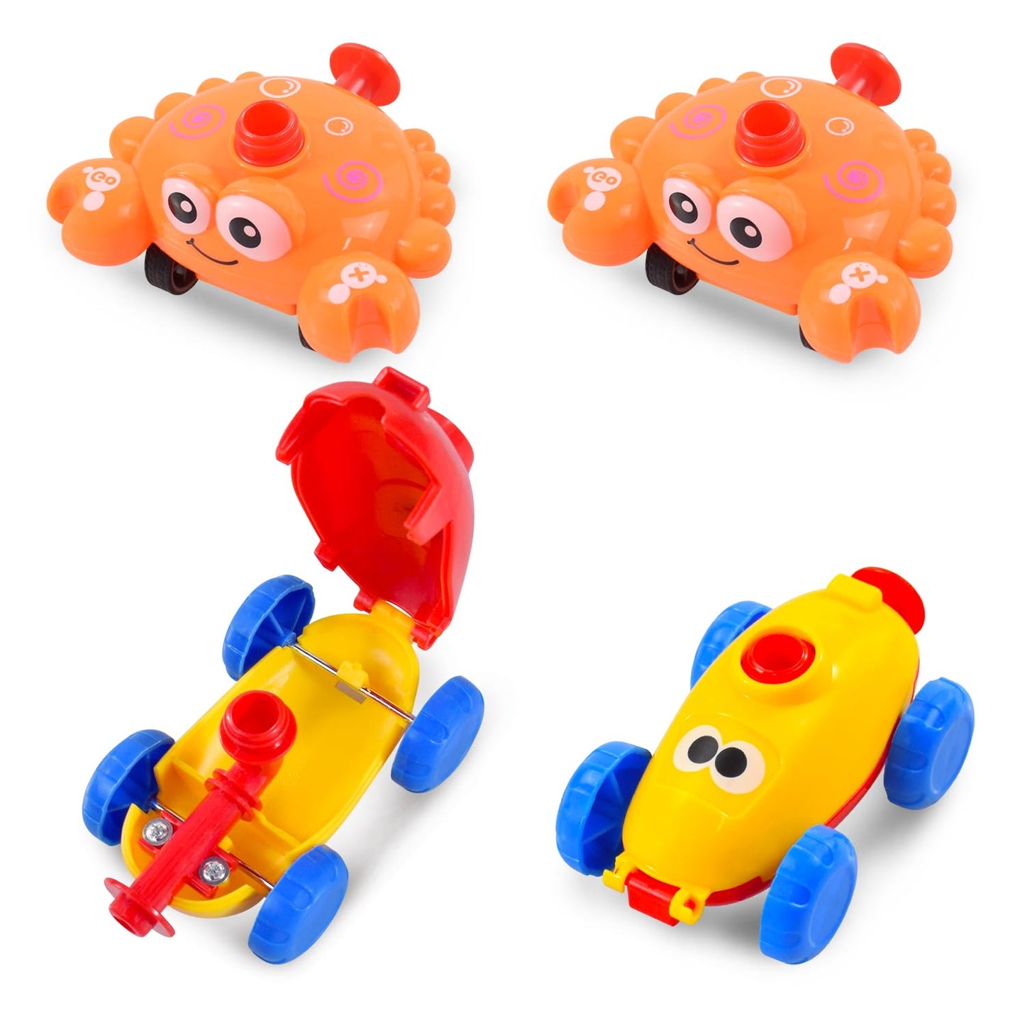 BAKAM Toddler Toys 3-4 for Boys Girls, Balloon Launcher & Powered Car Set, Pump Cars Racer Kit for Kids 3-5 (Monster)