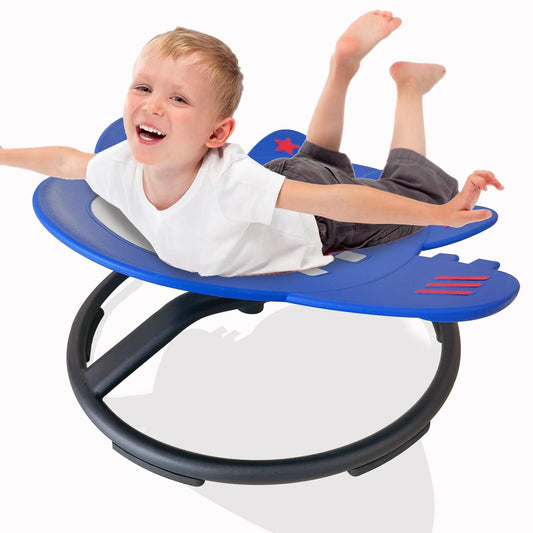 Sensory Spinning Chair for Kids,Autistic Childs Swivel Chair,Sit and Spin Toy,Training Body Coordination,Metal Base Non-Slip Indoor and Outdoor Activity Spins Toys,Ages 3-12 (blue)