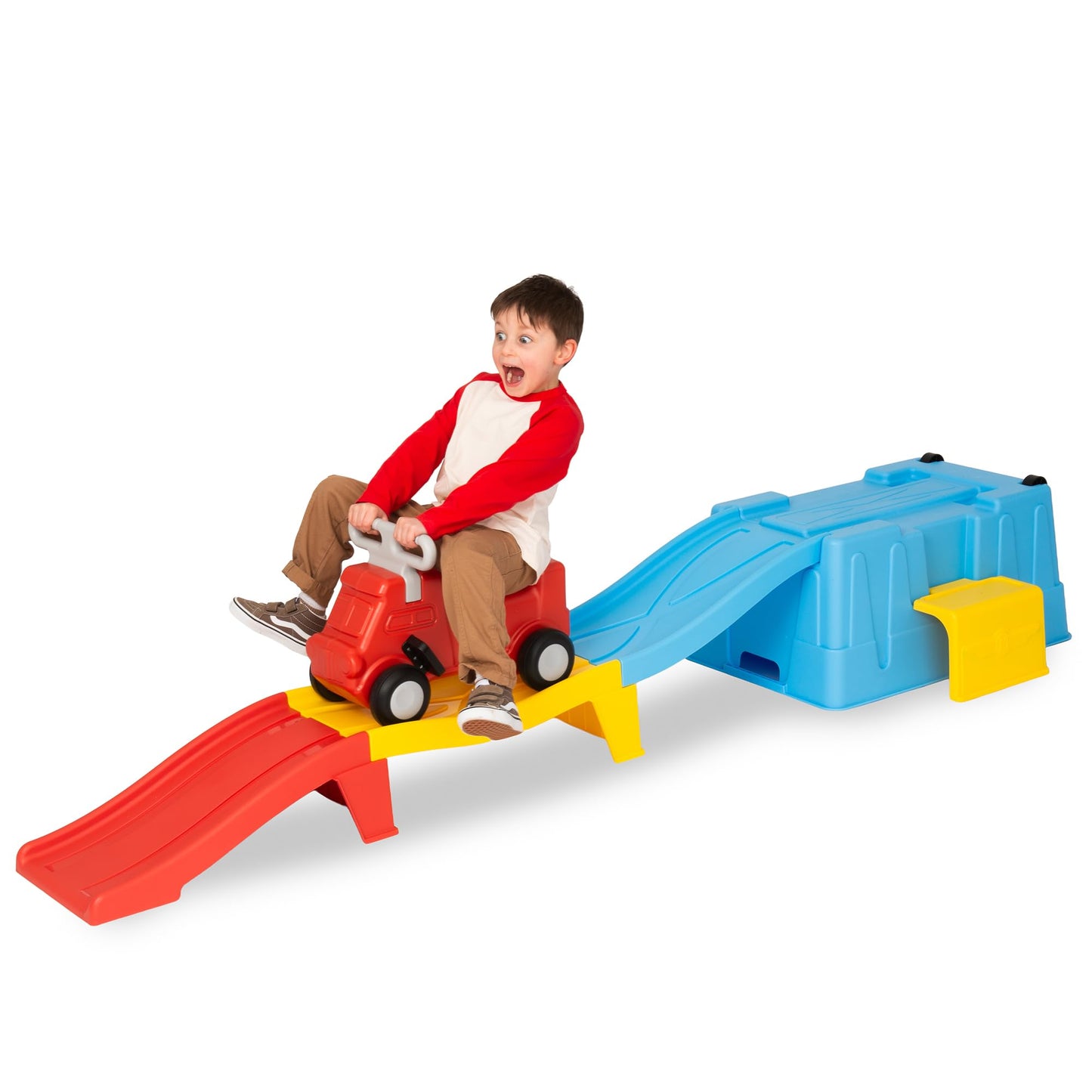 MagicMeadow Roller Coaster Toy for Toddlers | Blue, Red & Yellow