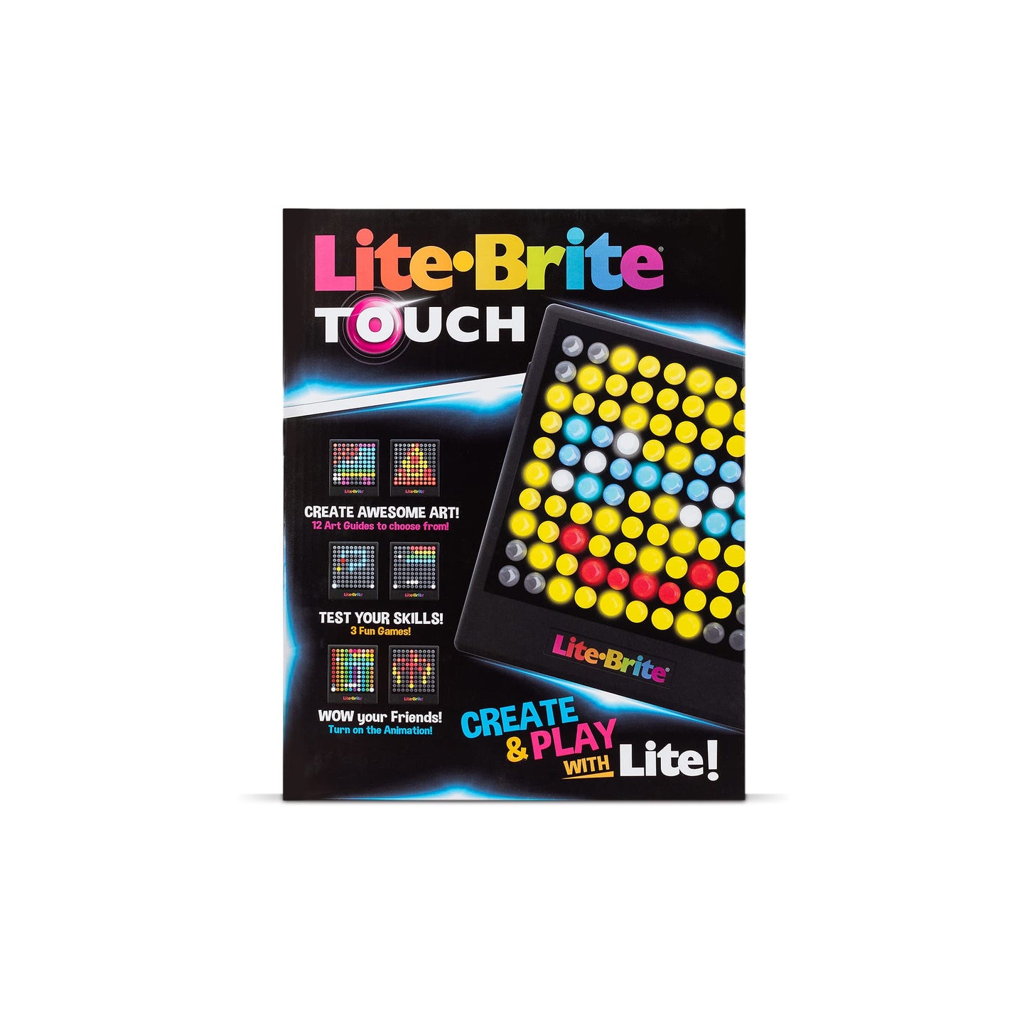 Basic Fun Lite-Brite | Touch | Light Up Drawing Board, LED Board with Colours, Light Up Toys for Creative Play, Glow Art Neon Effect Drawing Board, Light Toys for Kids Ages 4 02355